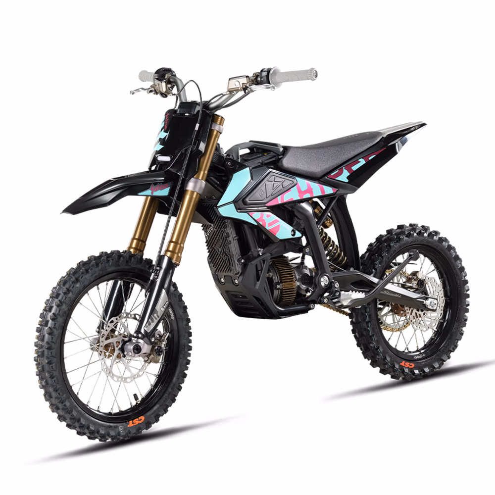 Sur-Ron Hyper Bee — Compact chassis, 8 kW, and anti-wheelie control for developing riders.